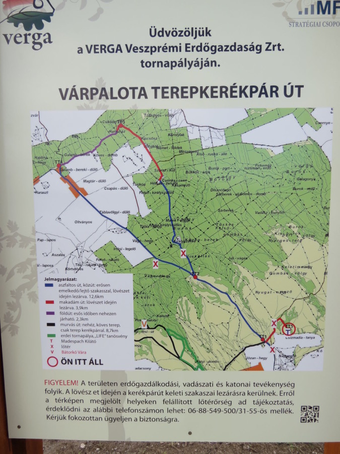 A VERGA Zrt. által létrehozott kerékpárút a Maderspach kilátót köti össze a várvölgyi tanösvénnyel és az erdei tornapályával. A kerékpárút 15 km hosszú és felvezet a Bátorkő váráig, illetve a bántai tavakhoz. A kerékpárút mentén térképes és irányító táblákat helyezett ki a VERGA Zrt. Az erdei tornapálya kb. 5 km hosszan, 11 állomással követi a Várvölgy vonalát. A beruházások összértéke közel 16 millió Ft